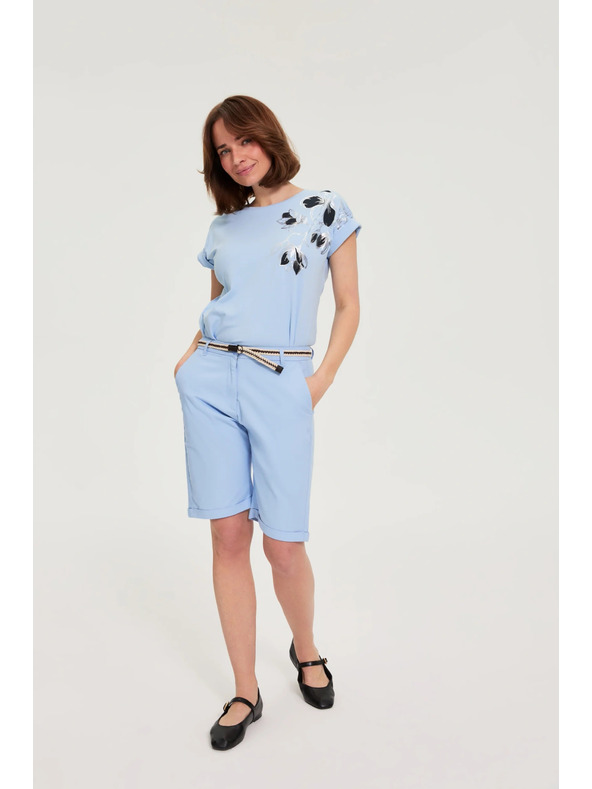 Moodo Памучни шорти небесносини Moodo