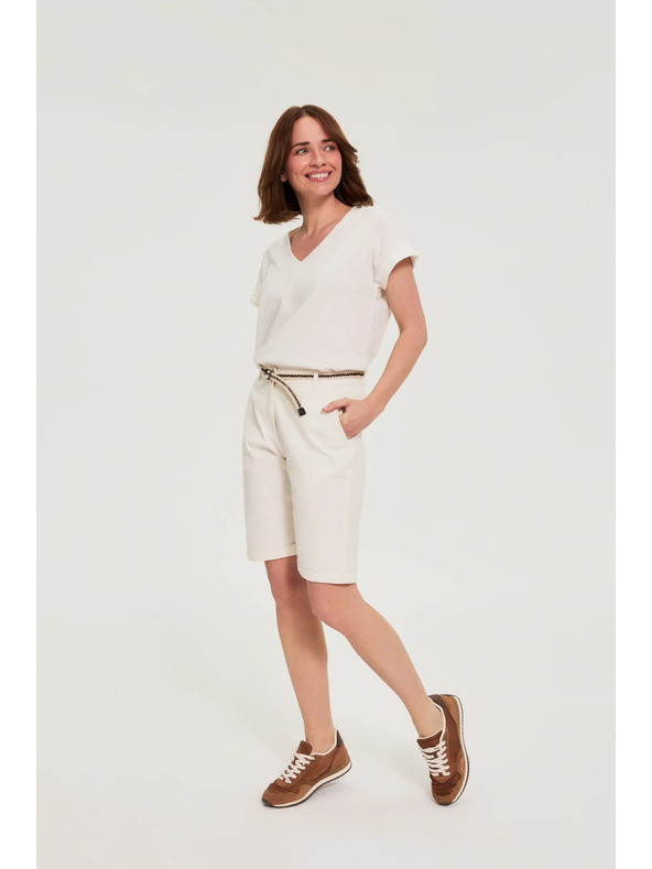 Moodo Памучни шорти бели Moodo