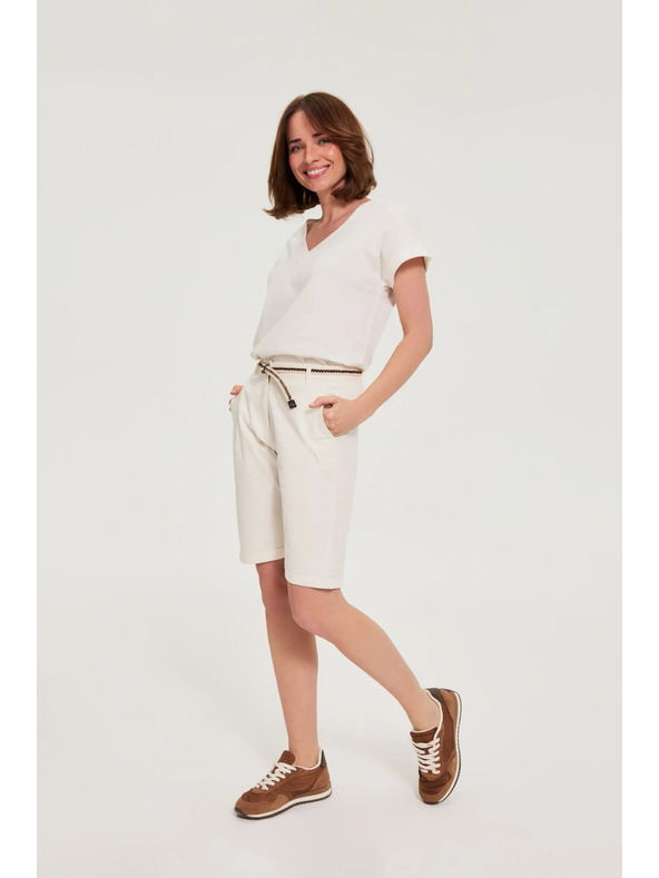 Moodo Памучни шорти бели Moodo