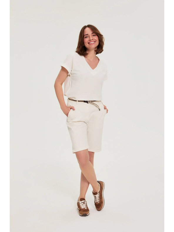 Moodo Памучни шорти бели Moodo