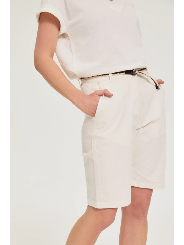 Moodo Памучни шорти бели Moodo