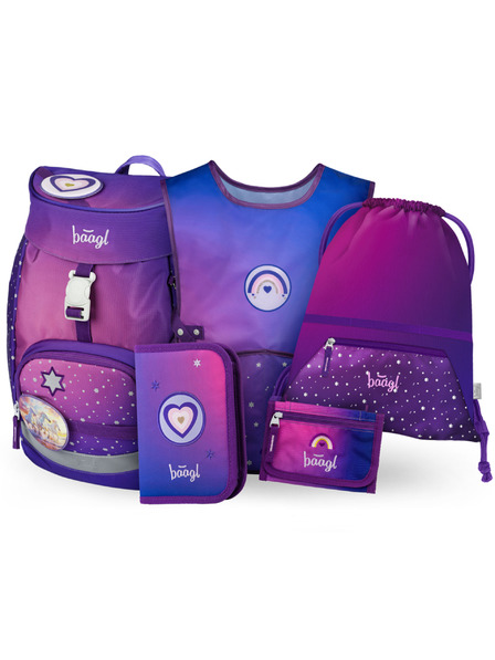 BAAGL  BAAGL КОМПЛЕКТ 5 Airy Коне сърце: раница, пенал, торба, престилка, портфейл