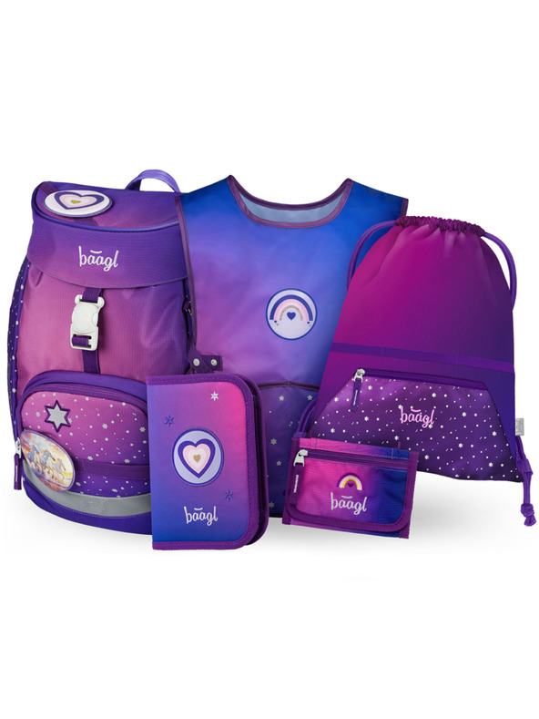 BAAGL  BAAGL КОМПЛЕКТ 5 Airy Коне сърце: раница, пенал, торба, престилка, портфейл