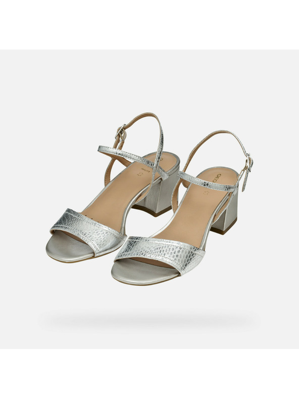 Geox Сребристи дамски сандали Geox New Eraklia 50
