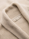 Ombre Clothing Мъжки памучен пуловер с шалов емка - бежов V2 OM-SWCD-0153 Ombre Clothing