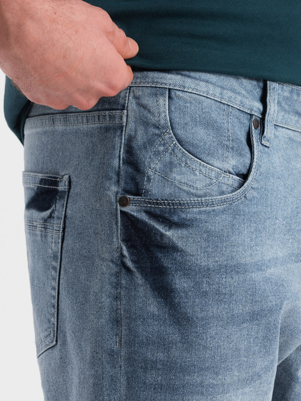 Ombre Clothing Светлосини мъжки къси панталони от деним Ombre Clothing