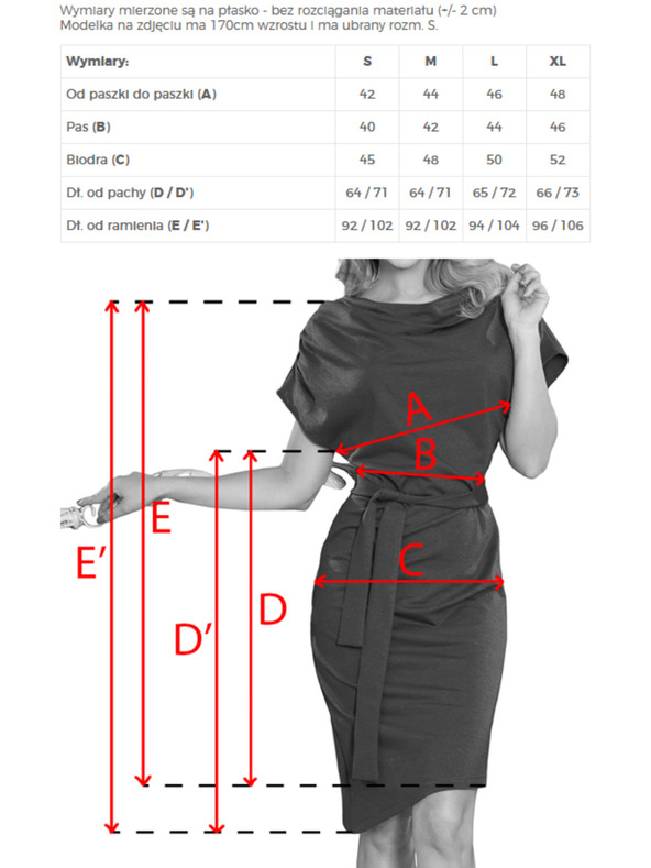 numoco Рокля ROXI с асиметрична пола и колан