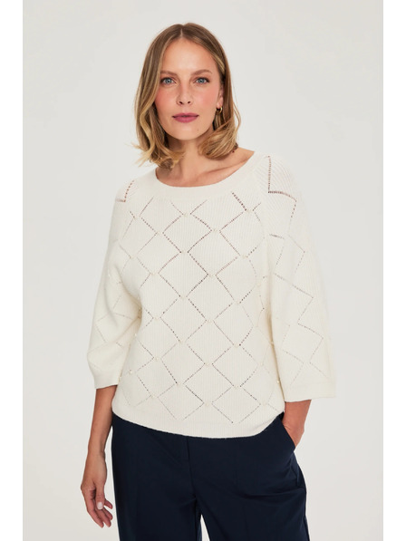 Moodo Бежов суитшърт, украсен с мъниста Moodo