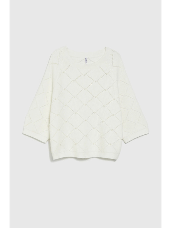 Moodo Бежов суитшърт, украсен с мъниста Moodo