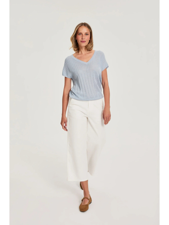 Moodo Светлосин суитшърт с къси ръкави Moodo