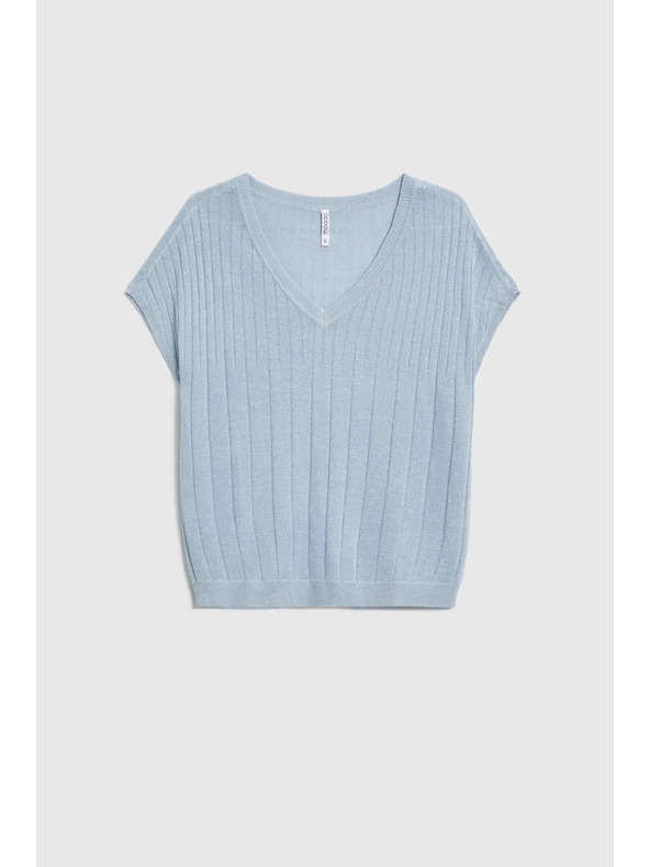 Moodo Светлосин суитшърт с къси ръкави Moodo