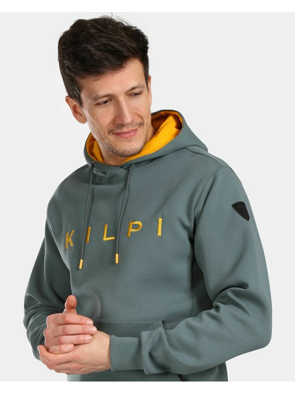 Kilpi Мъжки памучен суичър с качулка Kilpi SALAMANA-M Тъмно зелен