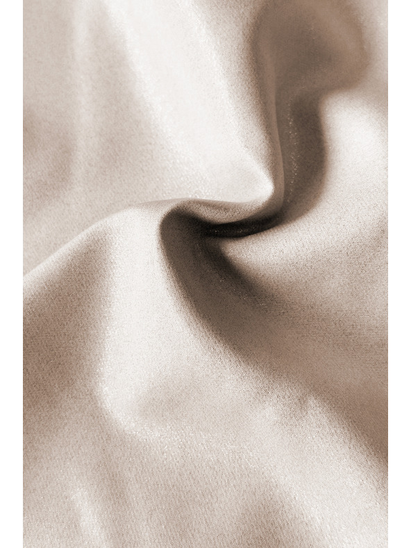 numoco NINA Елегантни рокля с обвивка деколте, ръкав и колан - бежови с блясък