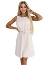 numoco VICTORIA Трапецовидна рокля без ръкави с колан - бежова