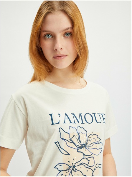 Orsay Кремава дамска тениска ORSAY