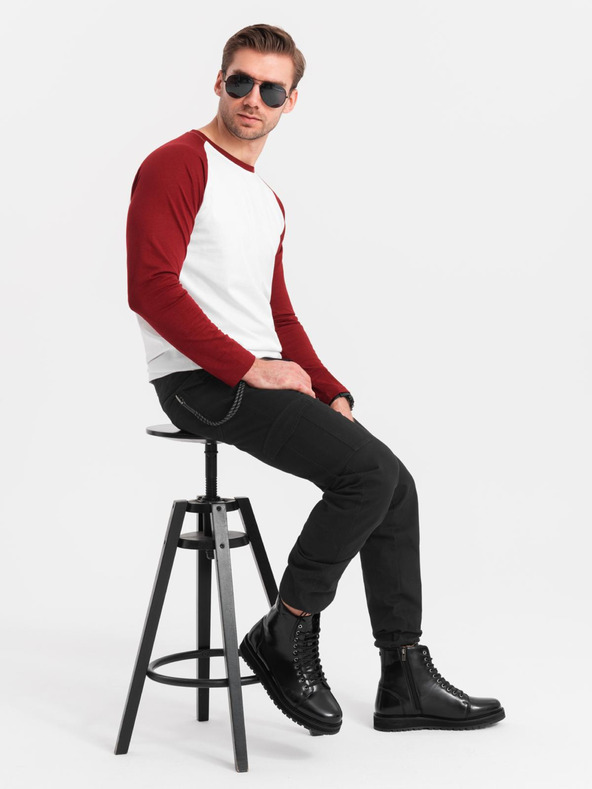 Ombre Clothing Черни мъжки товарни панталони Ombre Clothing