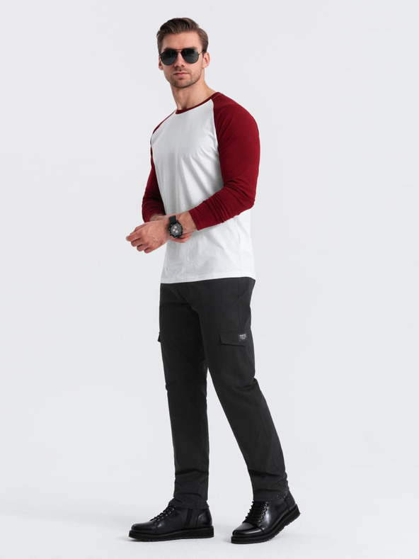 Ombre Clothing Черни мъжки товарни панталони Ombre Clothing