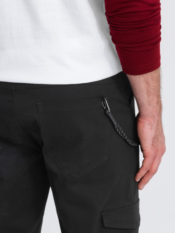 Ombre Clothing Черни мъжки товарни панталони Ombre Clothing