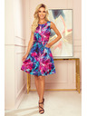 numoco Numoco VICTORIA Рокля с трапец и сини и розови цветя
