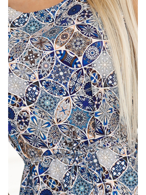 numoco 296-13 VICTORIA Boho рокля с трапецовиден десен и средиземноморски принт