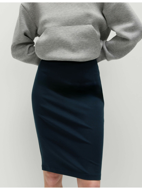 Marks & Spencer Трикотажна пouzdrова пола до коляното Marks & Spencer тъмносиня