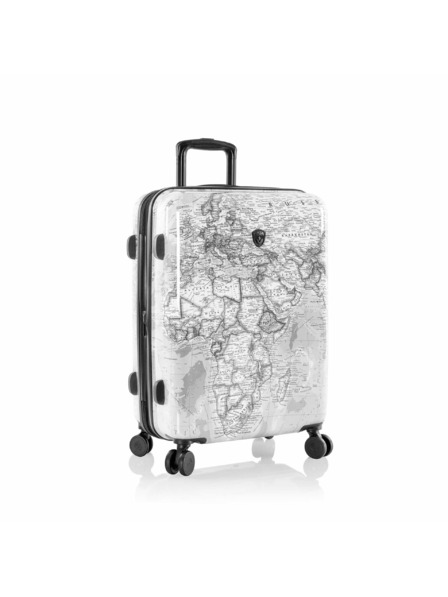 Heys Пътнически куфар с черно-бяла шарка Heys Journey 3G M Черно-бяла карта