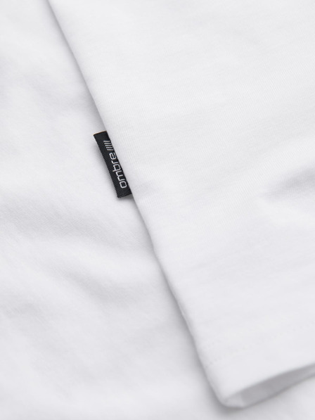 Ombre Clothing Мъжка памучна тениска BASIC с кръгло деколте - черна/бяла/тъмно червена V6 OM-TSBS-0268 Ombre Clothing