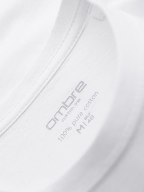 Ombre Clothing Мъжка памучна тениска BASIC с кръгло деколте - черна/бяла/тъмно червена V6 OM-TSBS-0268 Ombre Clothing