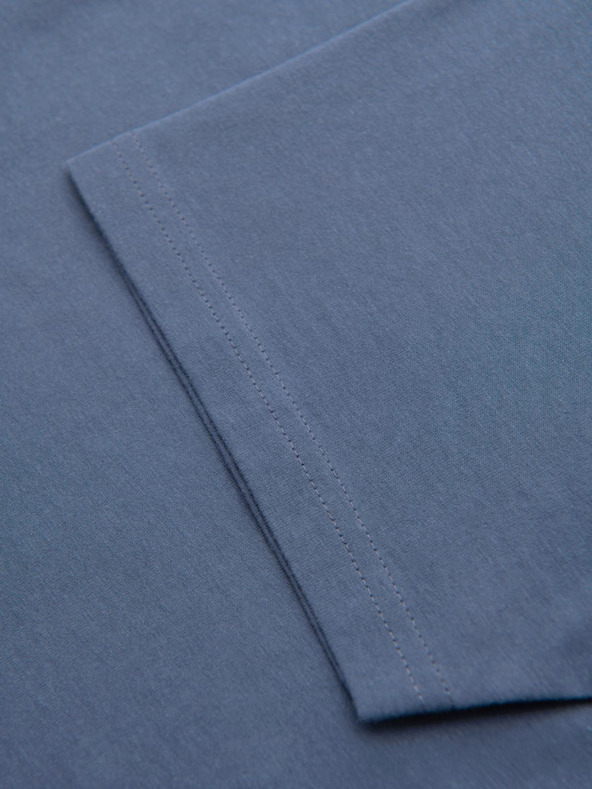 Ombre Clothing Мъжка памучна тениска BASIC с кръгло деколте - бяла/графит/синьо дънково V8 OM-TSBS-0268 Ombre Clothing