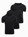 Ombre Clothing Мъжка памучна тениска BASIC с кръгло деколте - 3x черна V9 OM-TSBS-0268 (3x BLACK) Ombre Clothing