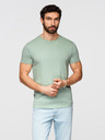 Ombre Clothing Мъжка памучна риза комплект BASIC с кръгло деколте - сив-зелен/бял/бежов V14 OM-TSBS-0268 Ombre Clothing
