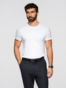 Ombre Clothing Мъжка памучна риза комплект BASIC с кръгло деколте - сив-зелен/бял/бежов V14 OM-TSBS-0268 Ombre Clothing