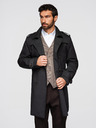 Ombre Clothing Мъжко двуредно елегантно палто SLIM FIT с колан - черно V2 OM-COLC-0146 Ombre Clothing