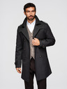 Ombre Clothing Мъжко двуредно елегантно палто SLIM FIT с колан - черно V2 OM-COLC-0146 Ombre Clothing