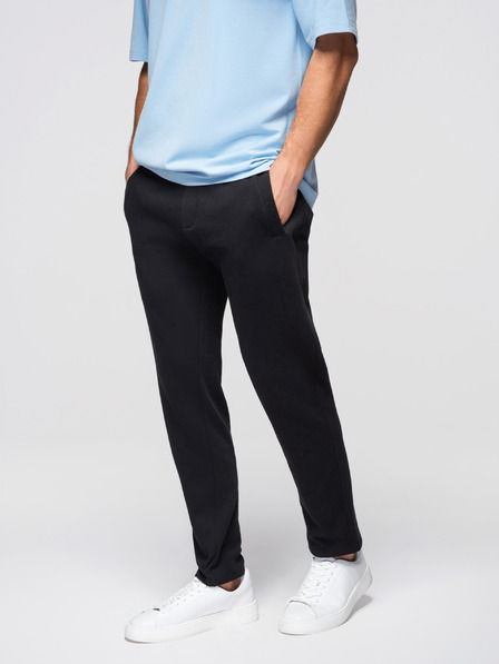 Ombre Clothing Мъжки памучни спортни панталони BASIC без подплата - черно V5 OM-PABS-0304 Ombre Clothing