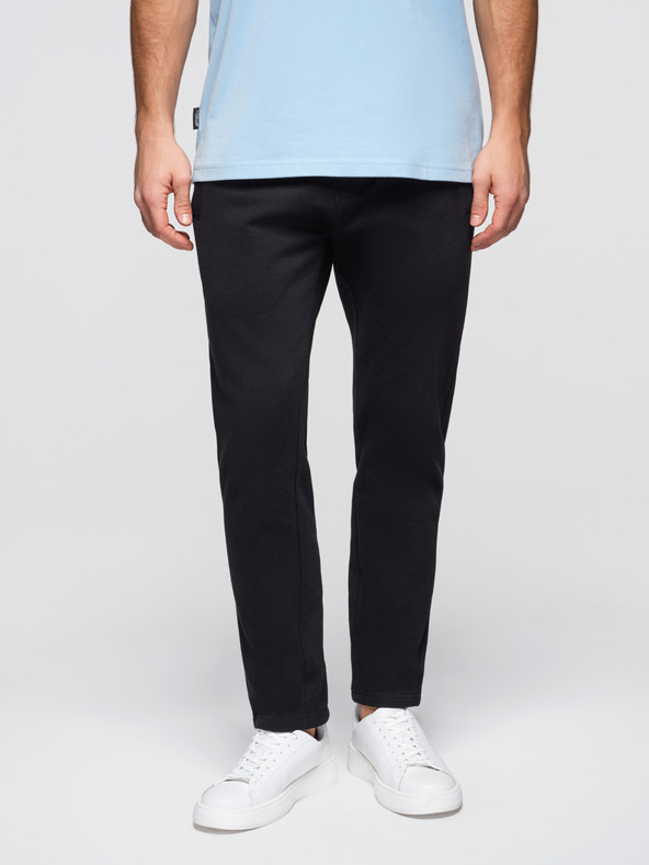 Ombre Clothing Мъжки памучни спортни панталони BASIC без подплата - черно V5 OM-PABS-0304 Ombre Clothing