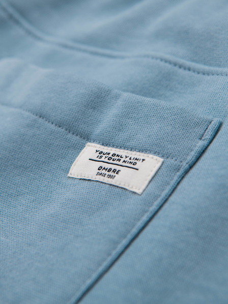 Ombre Clothing Мъжки суитшърт BASIC с ребрирани крачоли - синьо V7 OM-PABS-0305 Ombre Clothing