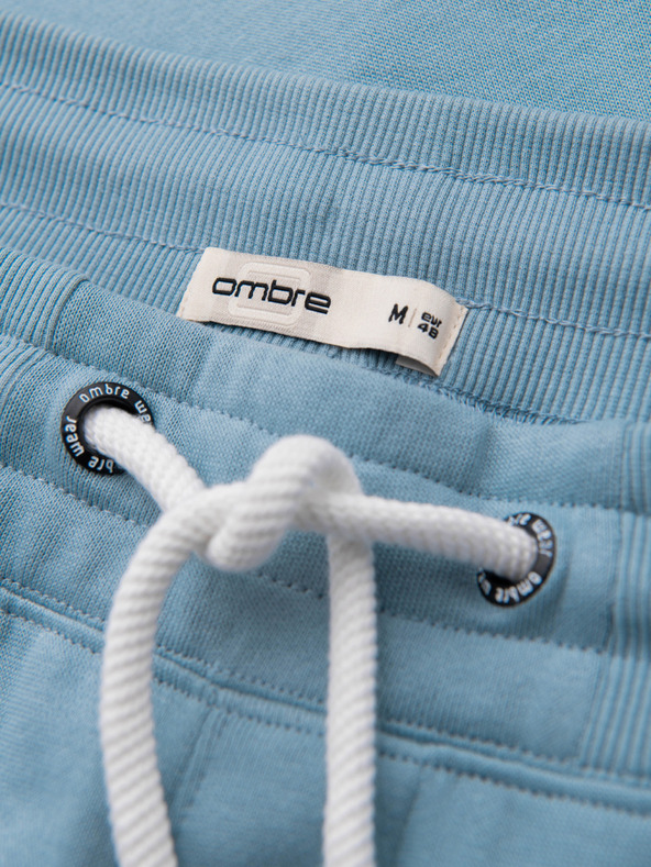 Ombre Clothing Мъжки суитшърт BASIC с ребрирани крачоли - синьо V7 OM-PABS-0305 Ombre Clothing