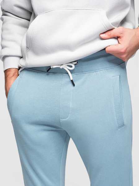 Ombre Clothing Мъжки памучни суитшърт BASIC с необшит край - светло синьо V7 OM-PABS-0304 Ombre Clothing