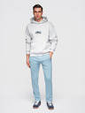 Ombre Clothing Мъжки памучни суитшърт BASIC с необшит край - светло синьо V7 OM-PABS-0304 Ombre Clothing