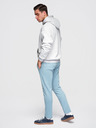 Ombre Clothing Мъжки памучни суитшърт BASIC с необшит край - светло синьо V7 OM-PABS-0304 Ombre Clothing
