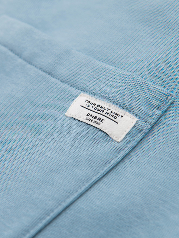 Ombre Clothing Мъжки памучни суитшърт BASIC с необшит край - светло синьо V7 OM-PABS-0304 Ombre Clothing