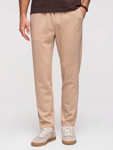 Ombre Clothing Мъжки суитшърт с прави крачоли от гладко плетиво - бежово V3 OM-PSBC-0221 Ombre Clothing