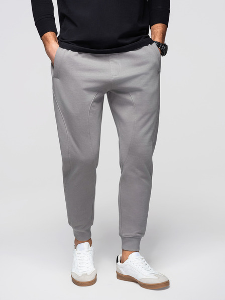 Ombre Clothing Мъжки суитшърт BASIC с ребрирани крачоли - сиво V8 OM-PABS-0305 Ombre Clothing