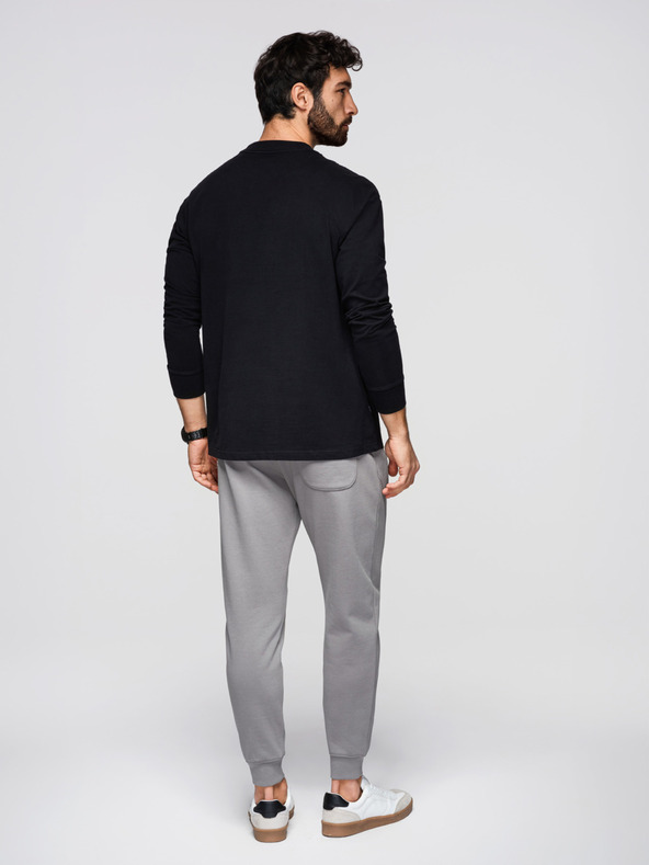 Ombre Clothing Мъжки суитшърт BASIC с ребрирани крачоли - сиво V8 OM-PABS-0305 Ombre Clothing