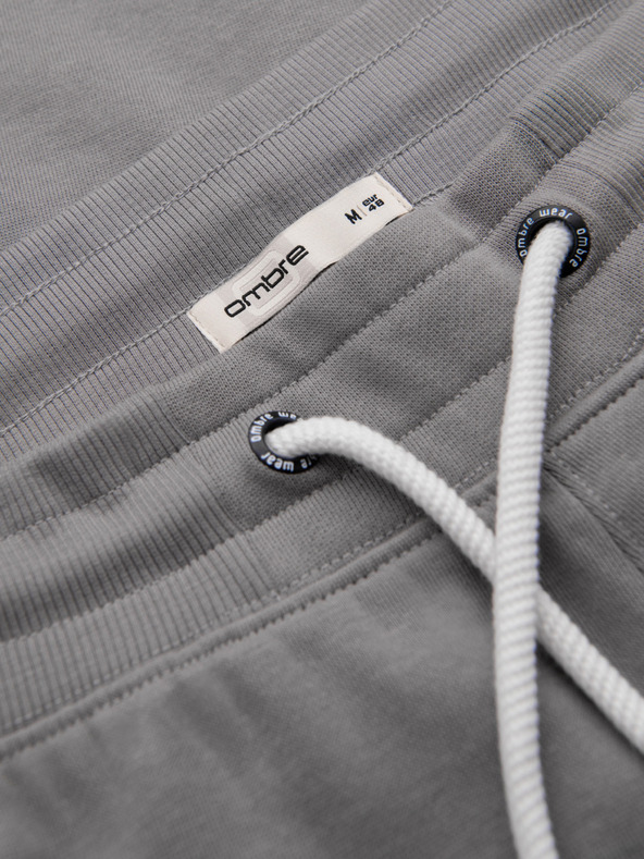 Ombre Clothing Мъжки памучни суитшърт BASIC с необшит край - сиво V8 OM-PABS-0304 Ombre Clothing