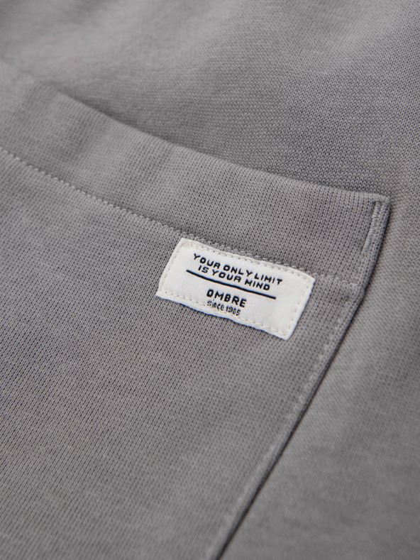 Ombre Clothing Мъжки памучни суитшърт BASIC с необшит край - сиво V8 OM-PABS-0304 Ombre Clothing