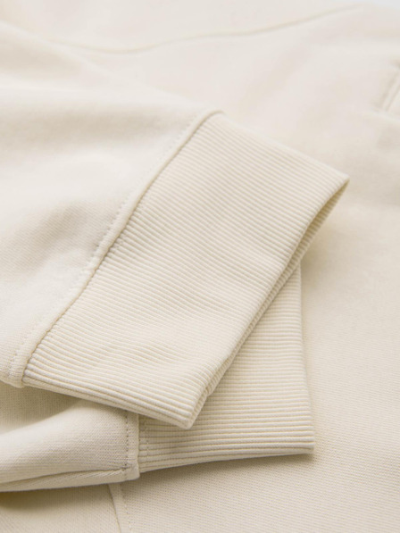 Ombre Clothing Мъжки суитшърт BASIC с ребрирован край - кремав V11 OM-PABS-0305 Ombre Clothing