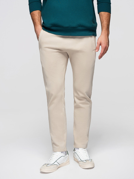 Ombre Clothing Мъжки памучни суитшърт BASIC с необшит край - светло бежово V1 OM-PABS-0304 Ombre Clothing