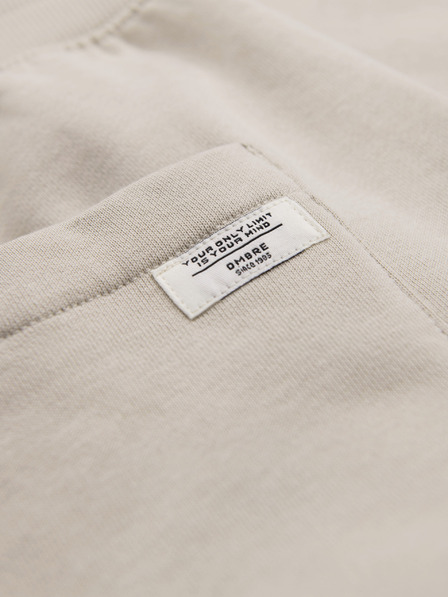 Ombre Clothing Мъжки памучни суитшърт BASIC с необшит край - светло бежово V1 OM-PABS-0304 Ombre Clothing